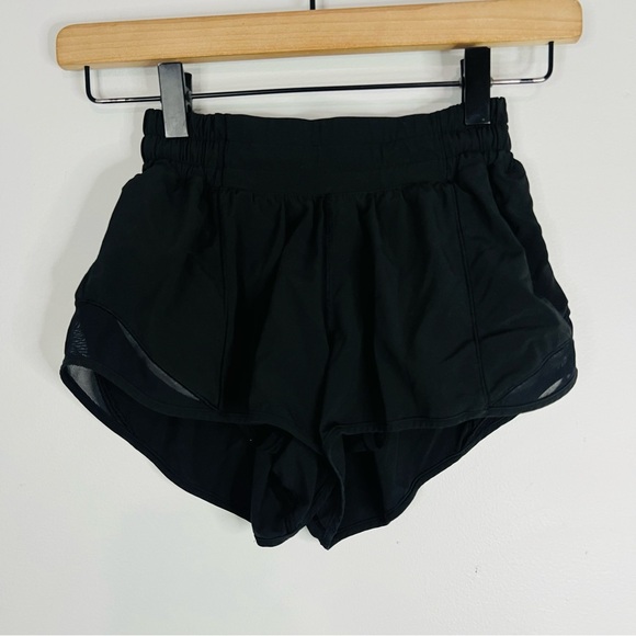 LULULEMON hotty hot running shorts black size 2 - Picture 2 of 8